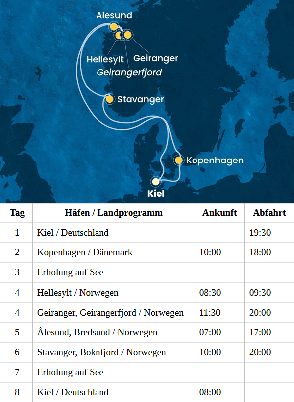 Costa Diadema vom 09.07.2027 bis 16.07.2027, Costa Diadema - Norwegen ab Kiel