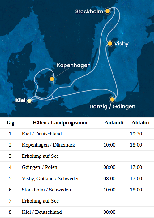 Costa Diadema vom 14.05.2027 bis 21.05.2027, Costa Diadema - Ostsee ab Kiel