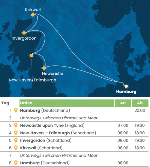 Keltische Atmosphäre in England und Schottland und England, Costa Favolosa vom 05.10.2026 bis 12.10.2026