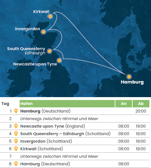 Keltische Atmosph&auml;re in England und Schottland, Costa Favolosa vom 17.05.2026 bis 24.05.2026