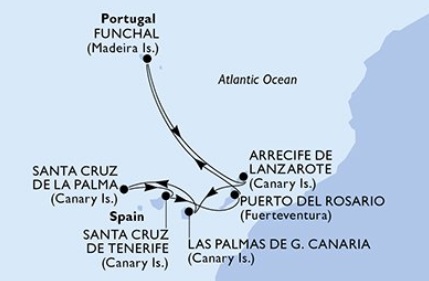 MSC Fantasia - Kanarische Inseln und Madeira im Winter 2026/2027