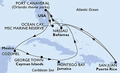 13.12.2025, MSC Grandiosa Kreuzfahrt - Karibik und Antillen