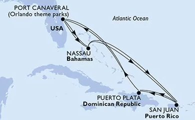 31.01.2026, MSC Grandiosa Kreuzfahrt - Karibik und Antillen