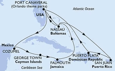31.01.2026, MSC Grandiosa Kreuzfahrt - Karibik und Antillen