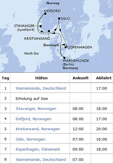MSC Magnifica vom 14.06.2026 bis 21.06.2026, MSC Magnifica - Norwegen ab Warnem&uuml;nde