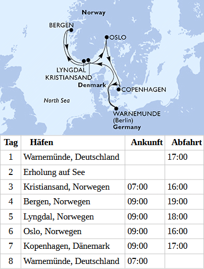 MSC Magnifica vom 20.06.2027 bis 27.06.2027, MSC Magnifica - Norwegen ab Warnem&uuml;nde