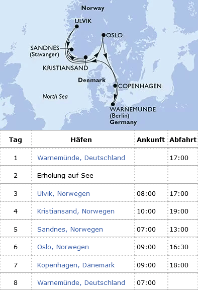 MSC Magnifica - Norwegen ab Warnem&uuml;nde, MSC Magnifica vom 26.07.2026 bis 02.08.2026