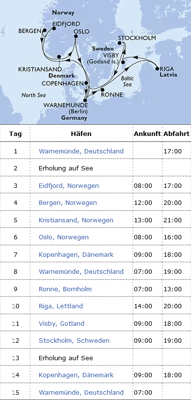 MSC Magnifica vom 12.07.2026 bis 26.07.2026, MSC Magnifica - Norwegen und Ostsee ab Warnemünde