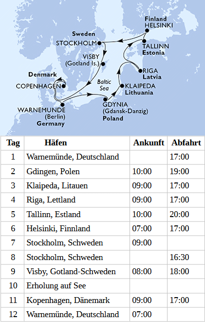 MSC Magnifica vom 29.09.2027 bis 10.10.2027, MSC Magnifica - Ostsee ab Warnem&uuml;nde