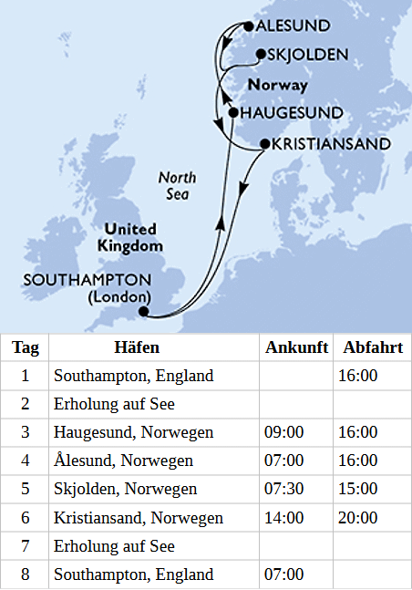 Norwegen, MSC Meraviglia am 17.07.2027
