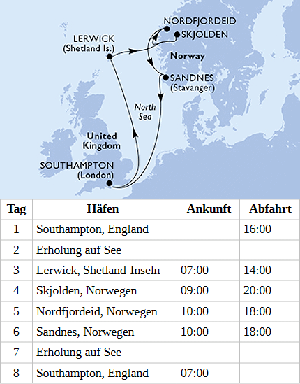 Norwegen, MSC Meraviglia vom 18.09.2027 bis 25.09.2027