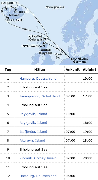 Island und Schottland, MSC Preziosa vom 20.05.2026 bis 31.05.2026