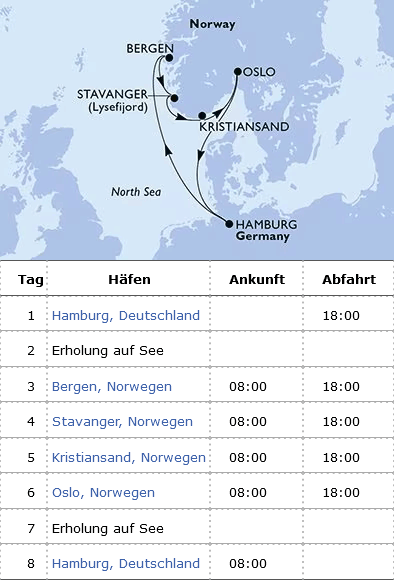 Norwegen, MSC Preziosa vom 11.10.2026 bis 18.10.2026