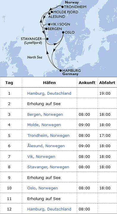 Norwegen, MSC Preziosa vom 13.09.2026 bis 24.09.2026