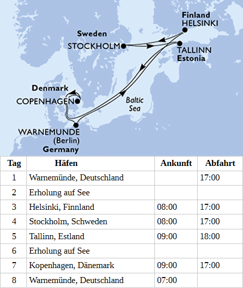 Ostsee ab/bis Warnem&uuml;nde, MSC Splendida im Juni, Juli & August 2028