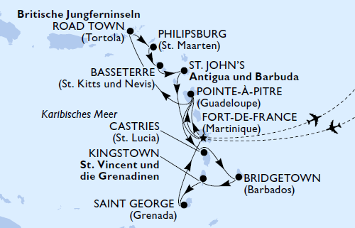 2 Wochen Karibik mit MSC Virtuosa von Dezember 2025 bis März 2026, Kreuzfahrt MSC Virtuosa ab/bis Martinique