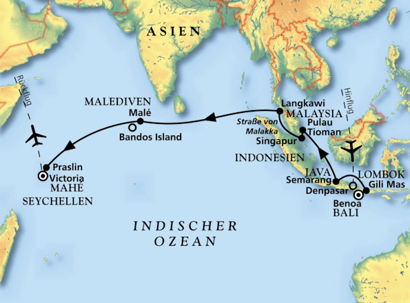 Inselwelten zwischen Bali und den Seychellen, MS Amadea 01.04.2028 bis 23.04.2028