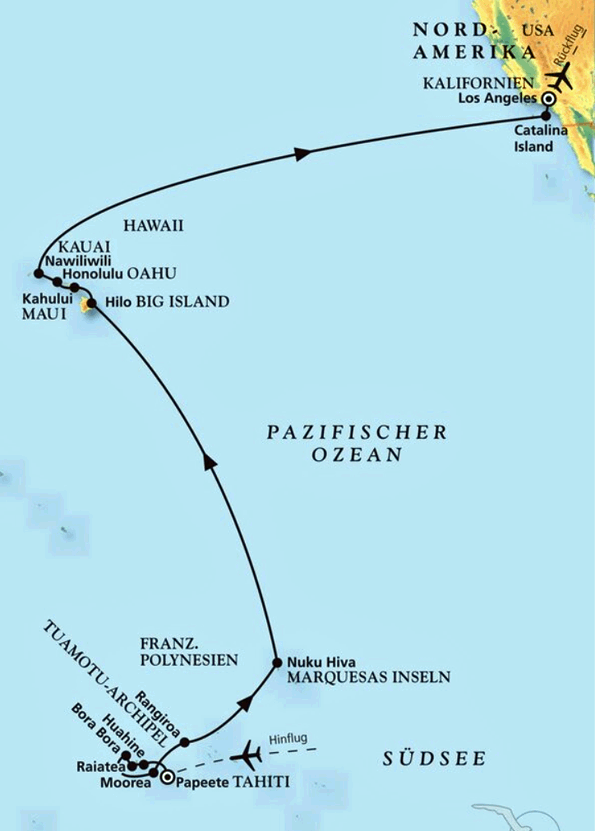 Von Tahiti nach Hawaii und Kalifornien, Kreuzfahrt MS Amadea 09.03.2027 - 04.04.2027