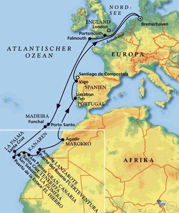 Kanaren-Festival & Auszeit im Atlantik, Kreuzfahrt MS Amadea 13.10.2026 - 06.11.2026