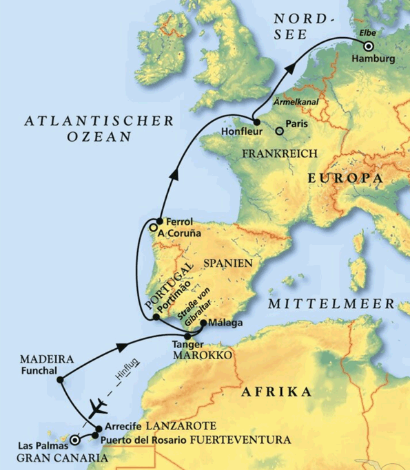 Über Pfingsten zu den schönsten Häfen Südeuropas, Kreuzfahrt MS Amadea 16.05.2026 - 30.05.2026