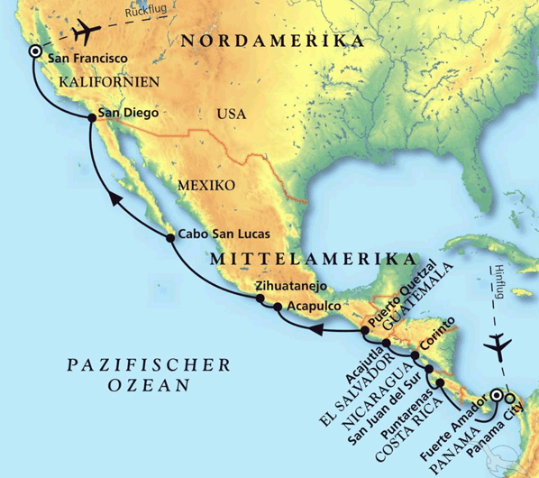 Von Panama bis zur Golden Gate Bridge, Kreuzfahrt MS Amadea 18.01.2026 bis 06.02.2026