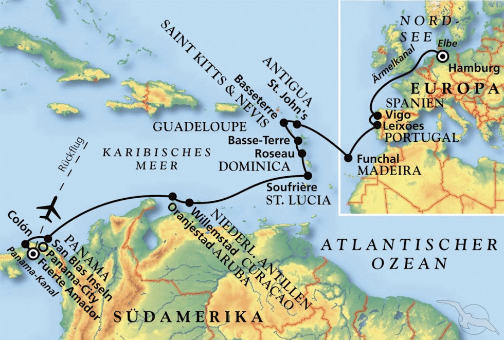 Durch Atlantik und Karibik bis nach Panama, MS Amadea 19.12.2027 bis 15.01.2028