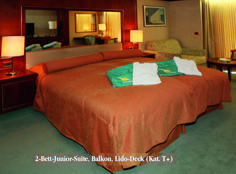 MS Amadea 2-Bett-Juniorsuite mit Balkon, Lido-Deck (Kategorie T+)