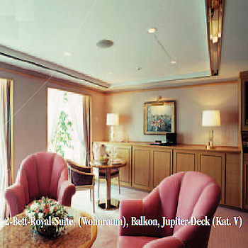 MS Amadea 2-Bett Royal Suite mit Balkon, Jupiter-Deck (Kategorie V)