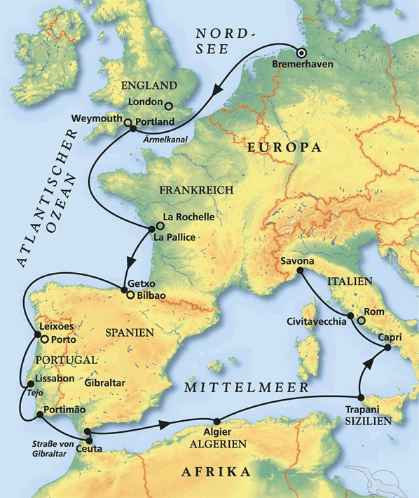 MS Amera - Zum Spätsommer ins Mittelmeer, Kreuzfahrt MS Amera 01.10.2024 bis 18.10.2024