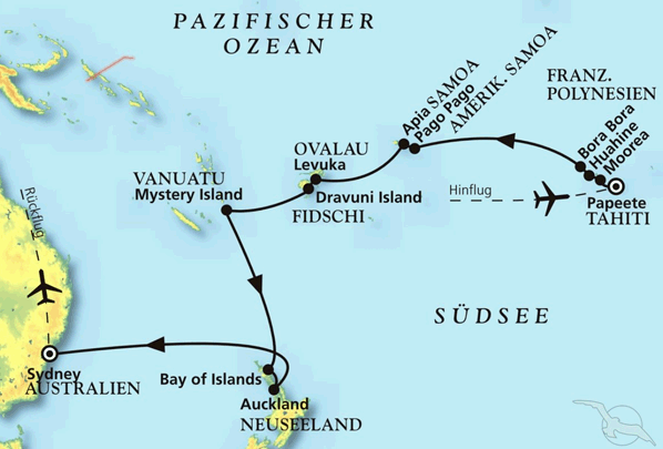 Durch die Südsee bis nach Down Under, Kreuzfahrt MS Amera 05.02.2026 bis 03.03.2026