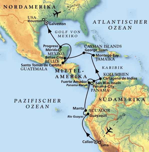 MS Amera - Von Peru nach Panama und in die Karibik, Kreuzfahrt MS Amera 06.02.2028 bis 27.02.2028