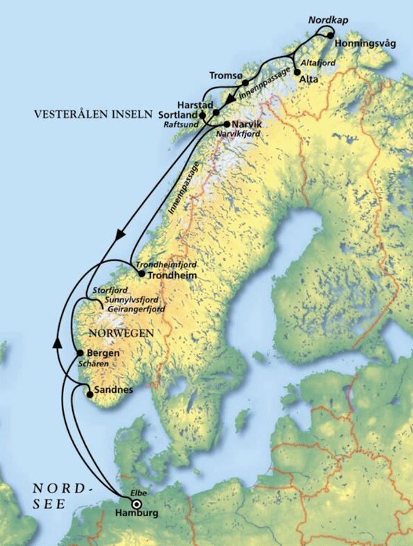 MS Amera - Wintertraum - Mit MS Amera bis ans Nordkap, Kreuzfahrt MS Amera 08.04.2028 bis 24.04.2028