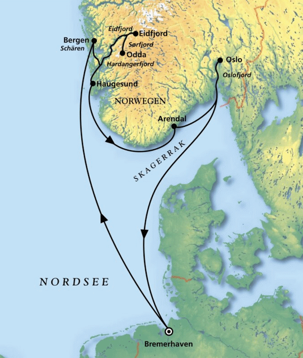 MS Amera - September-Auszeit in S&uuml;dnorwegen, Kreuzfahrt MS Amera 08.09.2027 bis 16.09.2027