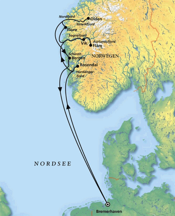 MS Amera - Fr&uuml;hsommer in Fjordnorwegen, Kreuzfahrt MS Amera 09.06.2026 - 17.06.2026