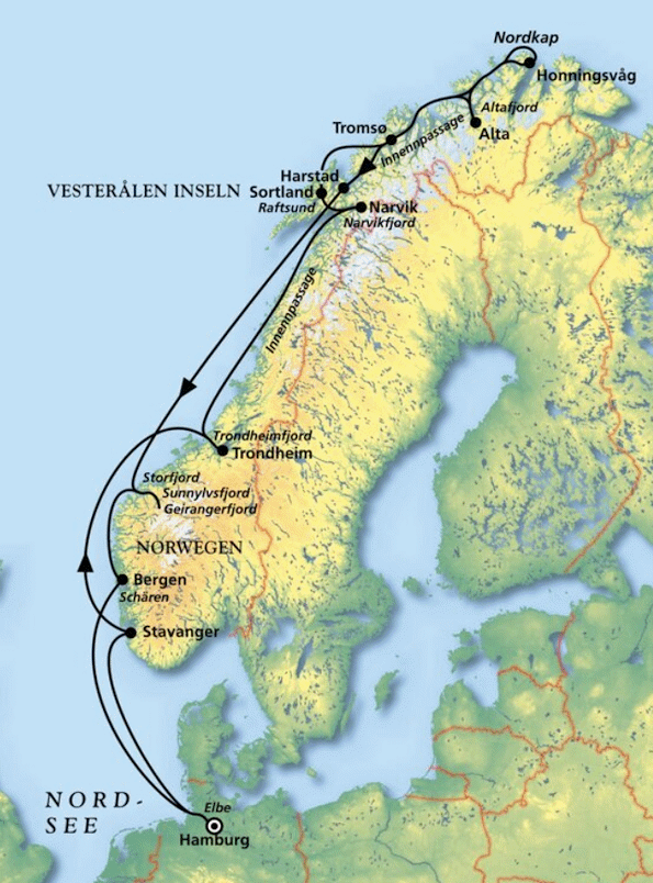 MS Amera - Wintertraum - Mit MS Amera bis ans Nordkap, Kreuzfahrt MS Amera 23.03.2028 bis 08.04.2028