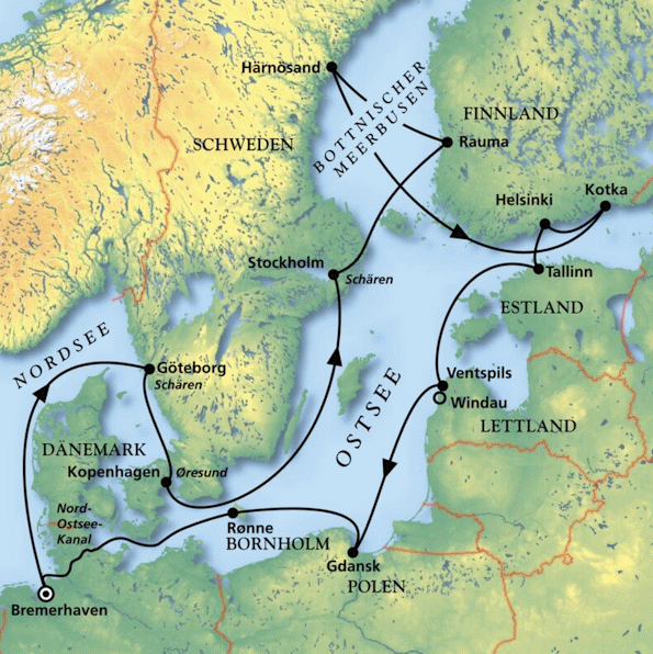 MS Amera - Perlen der Ostsee, Kreuzfahrt MS Amera 23.08.2027 bis 08.09.2027