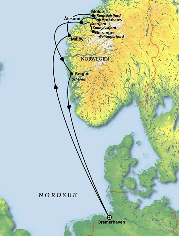 Die Magie der Fjorde und Schärenküste in Norwegen, Kreuzfahrt MS Amera 30.06.2024 bis 07.07.2024