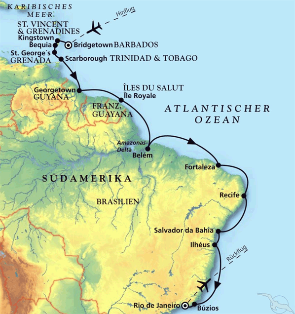 Von Barbados bis zur Copacabana nach Rio, Kreuzfahrt MS Artania 01.02.2026 bis 24.02.2026