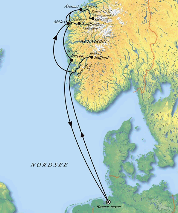 Feuerwerk der Fjorde in Norwegen, Kreuzfahrt MS Artania 02.06.2026 bis 10.06.2026