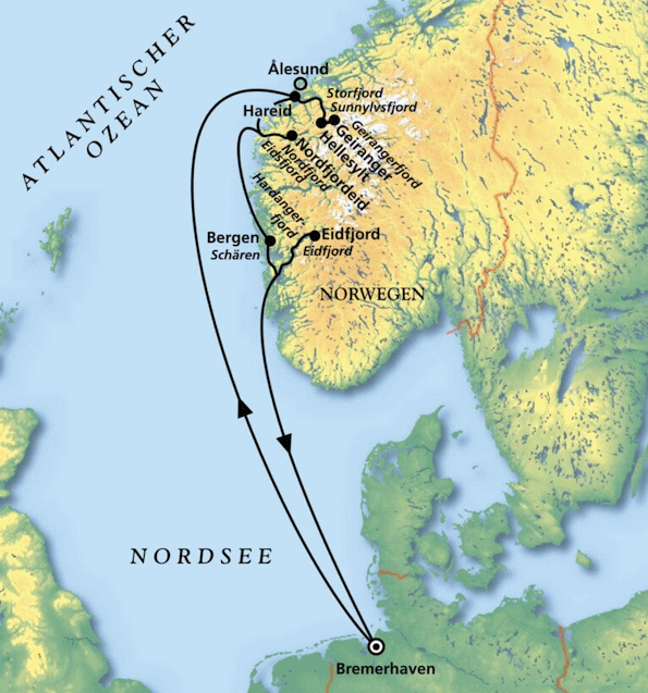 Fjordabenteuer und Traumk&uuml;sten, Kreuzfahrt MS Artania 07.06.2027 bis 15.06.2027