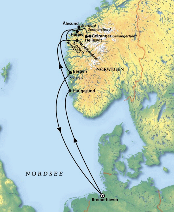 Fjordnorwegen f&uuml;r Naturliebhaber, Kreuzfahrt MS Artania 08.09.2027 bis 16.09.2027
