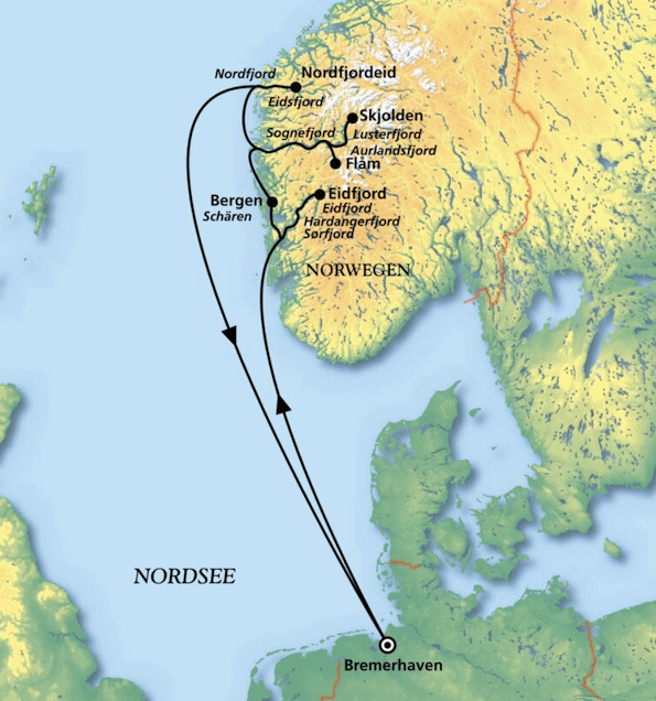 Fjordnorwegen f&uuml;r Naturliebhaber, Kreuzfahrt MS Artania 11.08.2027 bis 19.08.2027