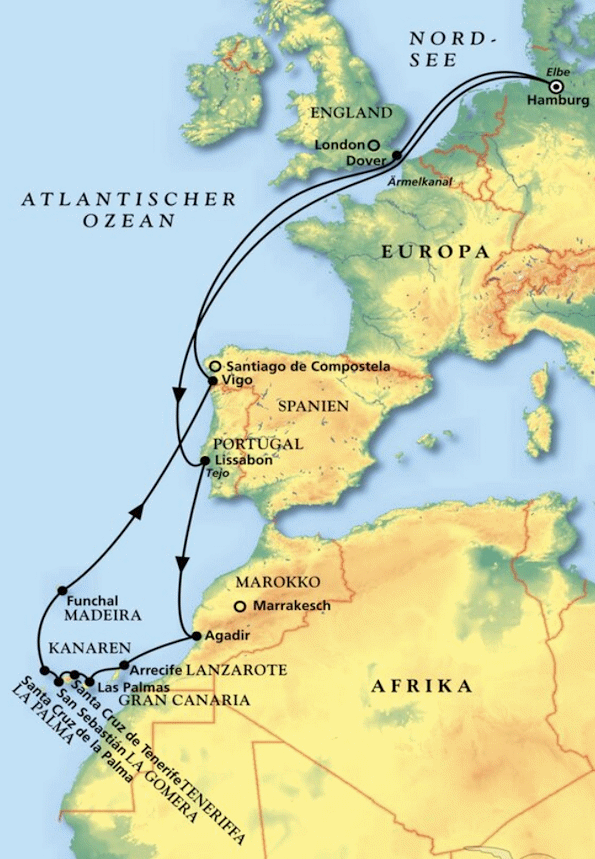 Sonnenverw&ouml;hnte Kanaren & Madeira, Kreuzfahrt MS Artania 17.11.2027 bis 09.12.2027