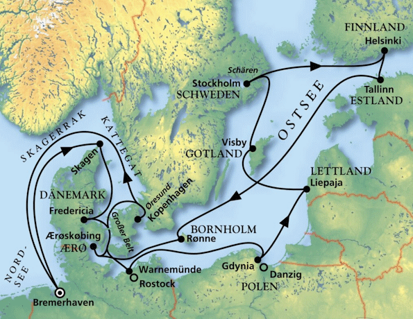 Ostsee vom Feinsten, Kreuzfahrt MS Artania 23.08.2027 bis 08.09.2027