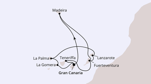 Große Kanaren-Reise mit La Gomera & Madeira, AIDAbella am 07.12.2025 bis 21.12.2025, AIDA