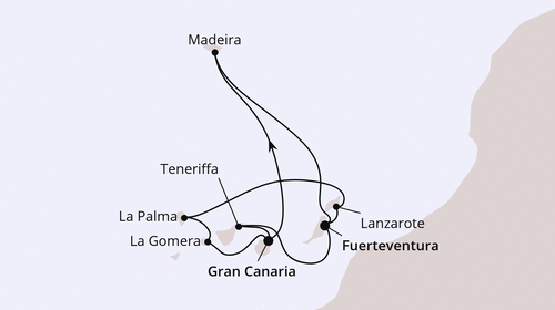 Große Kanaren-Rundreise & Madeira, AIDAbella am 07.12.2025 bis 21.12.2025, AIDA