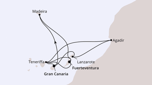 Kanaren, Madeira & Marokko, AIDAbella am 16.11.2025 bis 28.11.2025, AIDA
