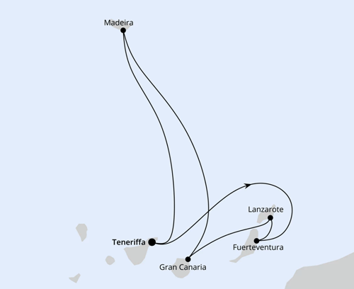 Kanaren & Madeira ab Teneriffa, AIDAbella am 25.03.2026 und 01.04.2026