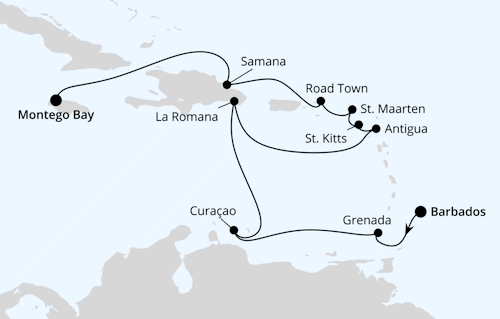 Karibische Inseln ab Barbados, AIDAbella vom 27.12.2026 bis 10.01.2027