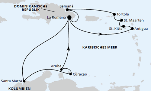 AIDAbella vom 27.02.2027 bis 13.03.2027, AIDAbella - Karibische Inseln ab Dominikanische Republik 2